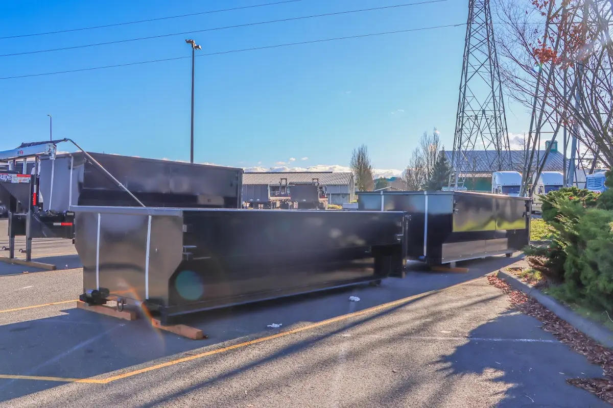 Roll-off dumpster ready for waste disposal at job site for Demolition Dumpster Rental in Ulysses